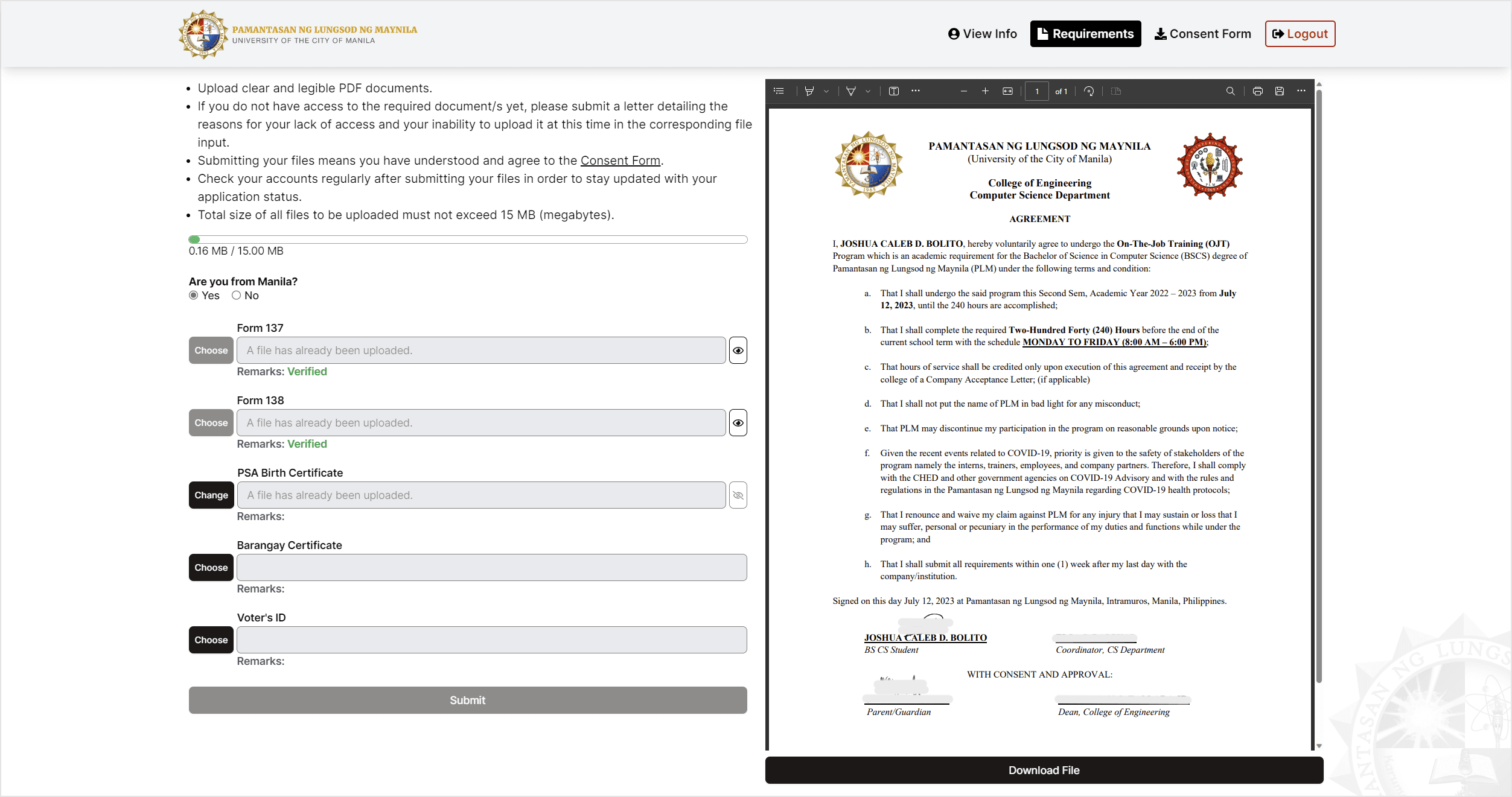 PLM Student Management System